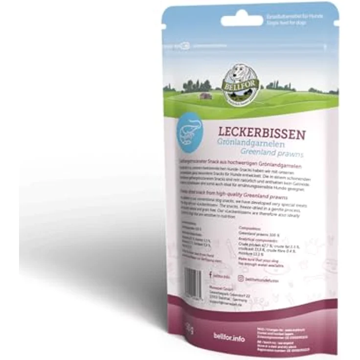 Bellfor Gefriergetrocknete Grönlandgarnelen, Getreidefreies Hundeleckerli, 35 g, Reich an hochwertigem Protein, Unterstützt die Verdauung – Bild 5