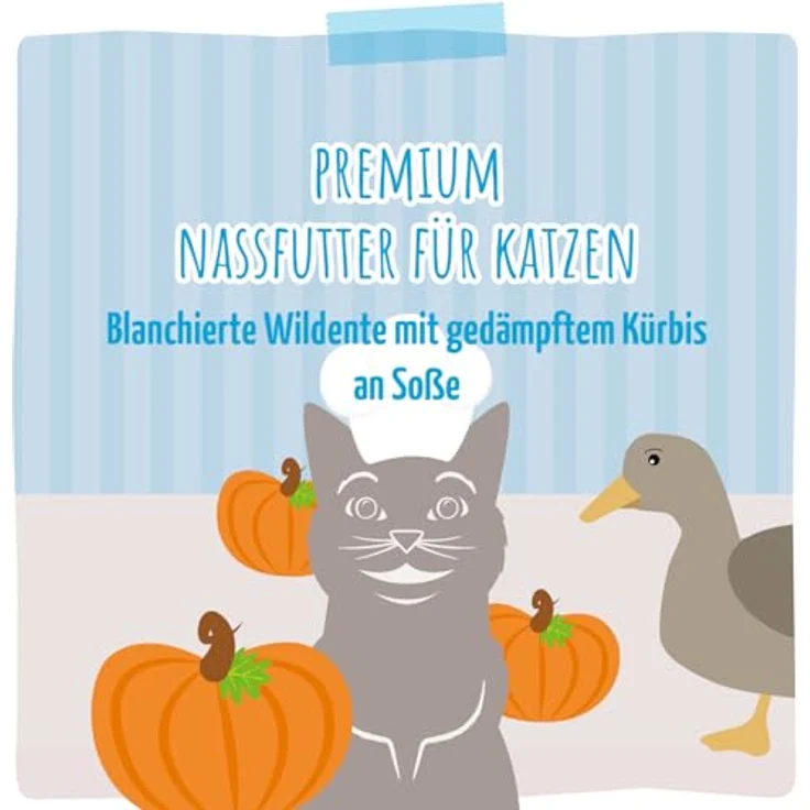 MjAMjAM Sparpaket an Soße 24 x 185 g, Nassfutter für Katzen - blanchierte Wildente mit gedämpftem Kürbis, getreidefrei und ohne Zuckerzusatz – Bild 5