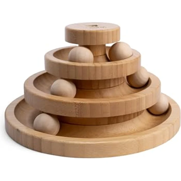 TrendPet Minka Orbit, Katzenspielzeug aus Bambus für Spielspaß und Geschicklichkeit – Bild 1
