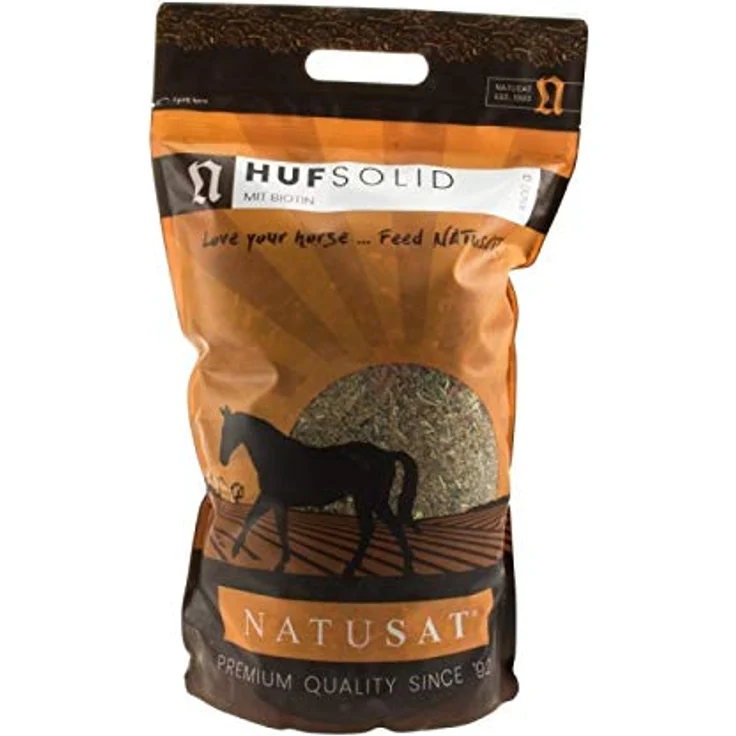 NATUSAT HufSolid + Biotin, Ergänzungsfutter für Pferde mit gesunder Kräutermischung und Mineralstoffen für stabile Hufe, 4500 g – Bild 1