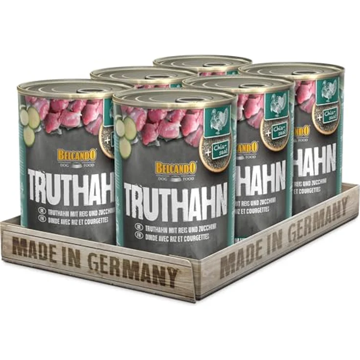 Belcando Super Premium Dose, 6x400g Truthahn mit Reis & Zucchini, Nassfutter für Hunde aller Rassen, Qualitätsfutter ohne künstliche Zusatzstoffe – Bild 1
