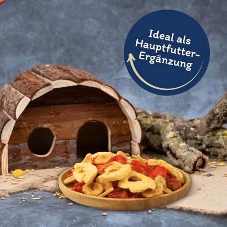 Lyra Pet® Obst-Gemüse-Mix getrocknet 1 kg | Bananen, Äpfel & Karotten | Reich an Vitaminen & Ballaststoffen für Vögel, Nager, Pferde & Reptilien | Natürliches Ergänzungsfutter – Bild 5