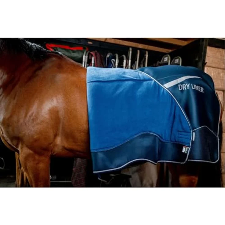 Horseware Dry Liner Abschwitzdecke 50g, navy/silver, schnelles Trocknen, Deckengröße 140 cm / 6'3 – Bild 3