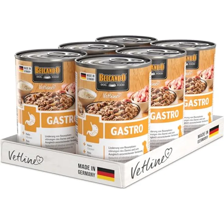 Belcando Vetline Gastro, Diät-Alleinfuttermittel für Hunde zur Linderung von Resorptionsstörungen, 6er Pack, 6 x 400 g