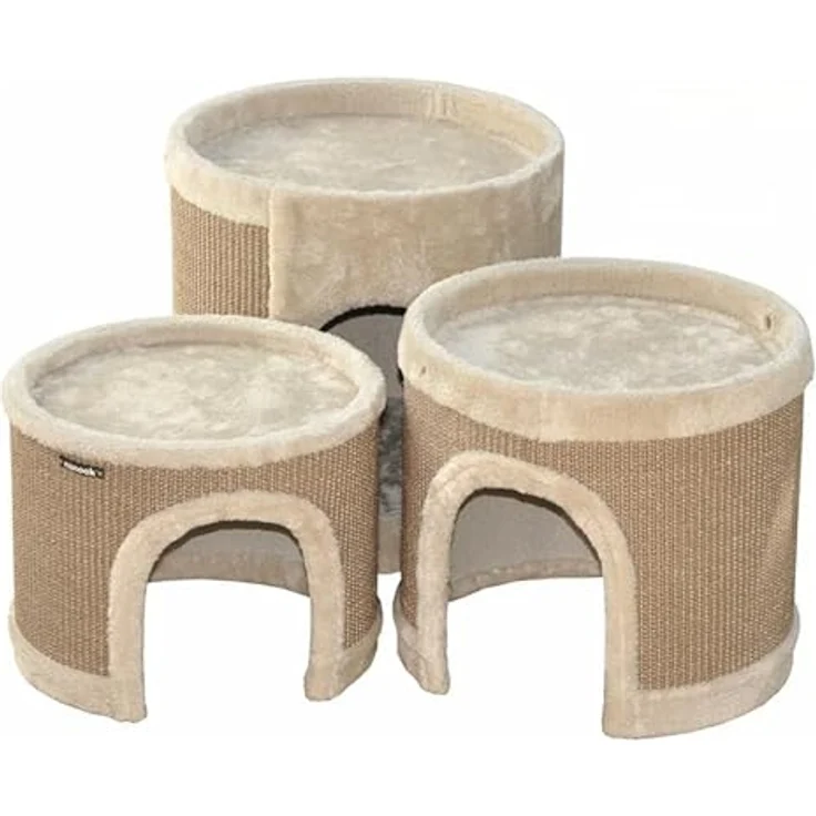 nanook Kratzbaum Kratztonne Spieltonne Luna braun, 89 x 38 cm mit Langflor-Plüsch, stabil und kratzfest, mit Plüsch Liegefläche - Preisvergleich – Bild 4