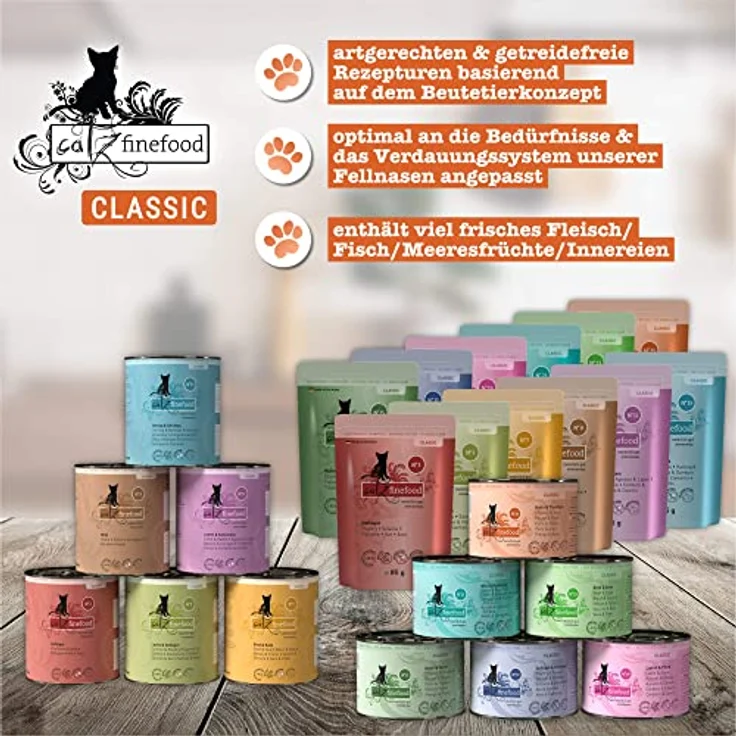 catz finefood Classic N° 25, Huhn & Thunfisch Feinkost Nassfutter für Katzen, 6 x 300g ohne Getreide und Zucker, hoher Fleischanteil – Bild 3