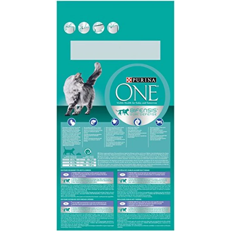PURINA ONE BIFENSIS Coat and Hairball Katzentrockenfutter, reich an Huhn für gesunde Haut & Harnwege, reduzierter Haarballenbildung, 3 x 1,5 kg – Bild 2