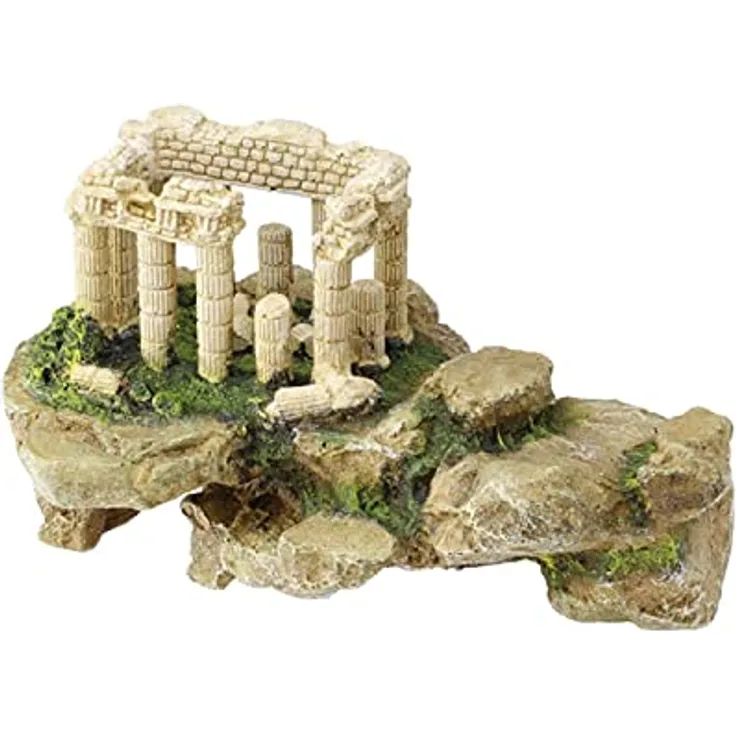 EBI Aqua Della Akcopolis On Rock, Aquarium Dekoration aus Polyesterharz, 23 cm x 21 cm x 35 cm, stabil und pflegeleicht