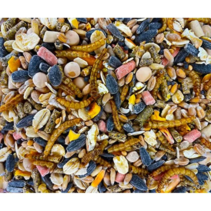 UGF Vogelfutter Wildvögel Ganzjährig 5kg, Premium-Mischung mit Sonnenblumenkerne, Mehlwürmer und 11 weiteren ausgewählten Zutaten