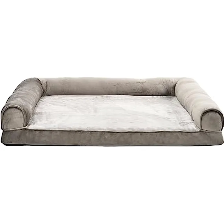 Amazon Basics XL Hundebett/Sofa U-Form, Schaumstoff, abnehmbare waschbare Bezug, Taupe, 112 x 89 x 20 cm (L x W x H)