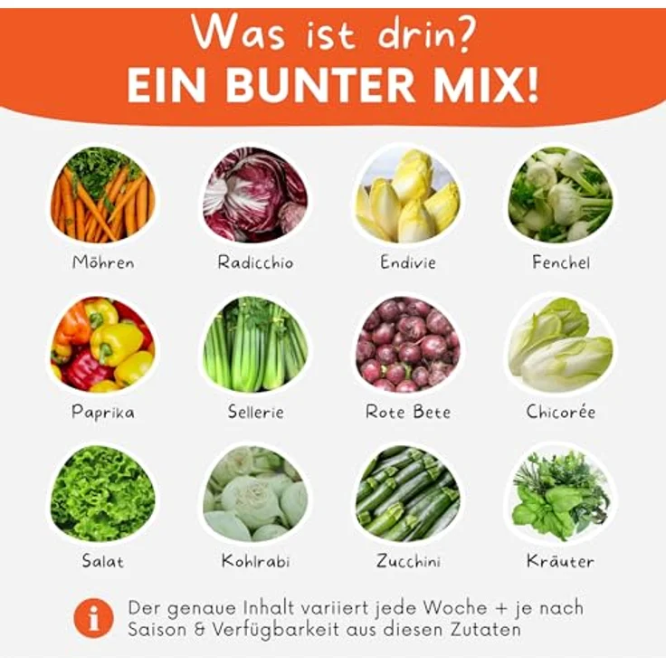Knollenliebe Vun allem Ebbes Frischfutter-Box 5 kg - Abwechslungsreiche Kleintierernährung mit saisonalem Gemüse und Kräutern für Kaninchen & Meerschweinchen – Bild 2