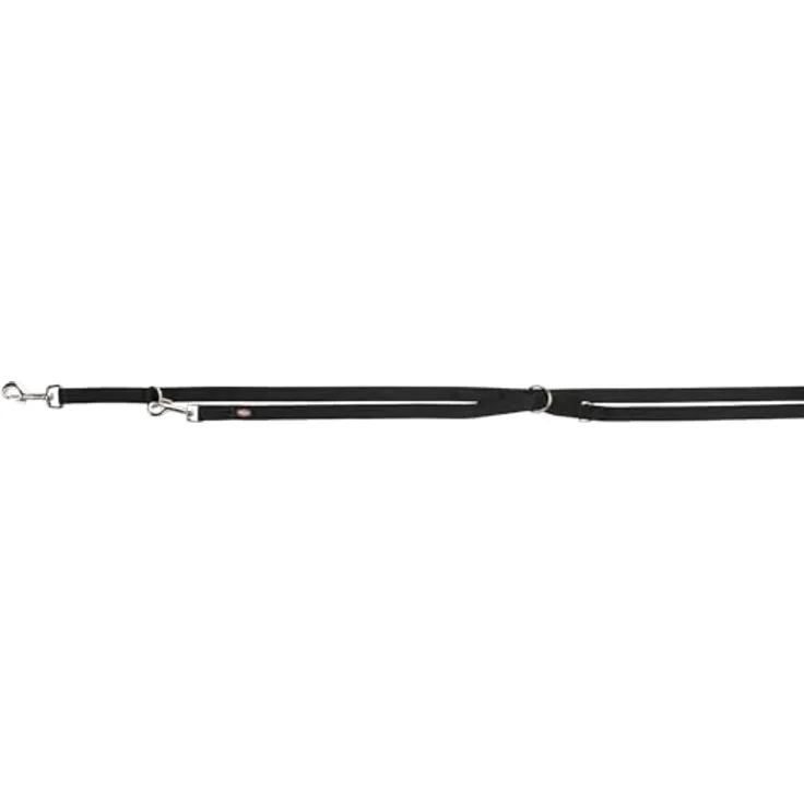 TRIXIE Hundeleine Premium M–L, 2,00 m, 20 mm, schwarz - verstellbare Leine mit belastbarem Gurtband für mittelgroße bis große Hunde - 200501