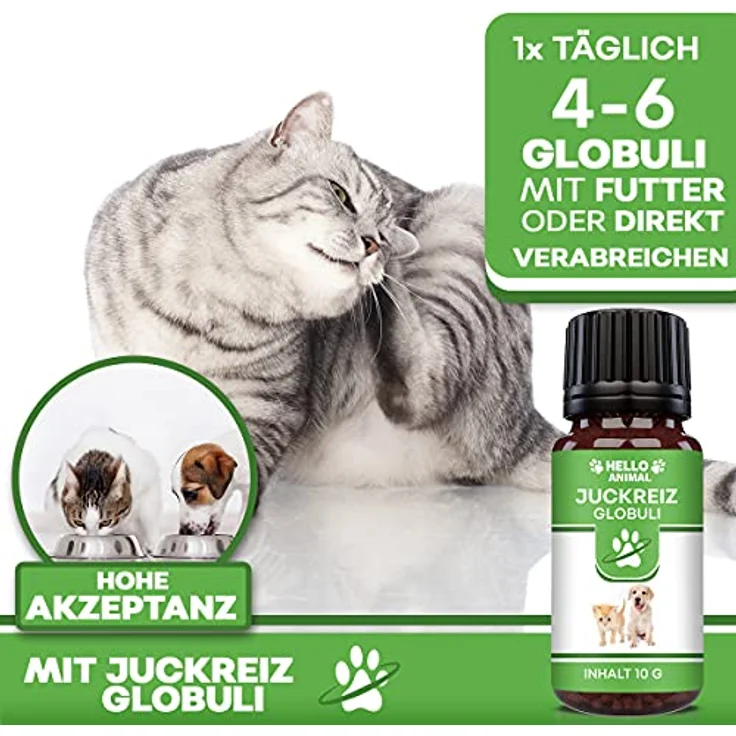 HelloAnimal Anti Juckreiz GROSSER, natürliches Juckreizmittel für Katze und Hund, mit Bachblüten - 10g gegen Hautreizungen bei Flöhen und Milben – Bild 5