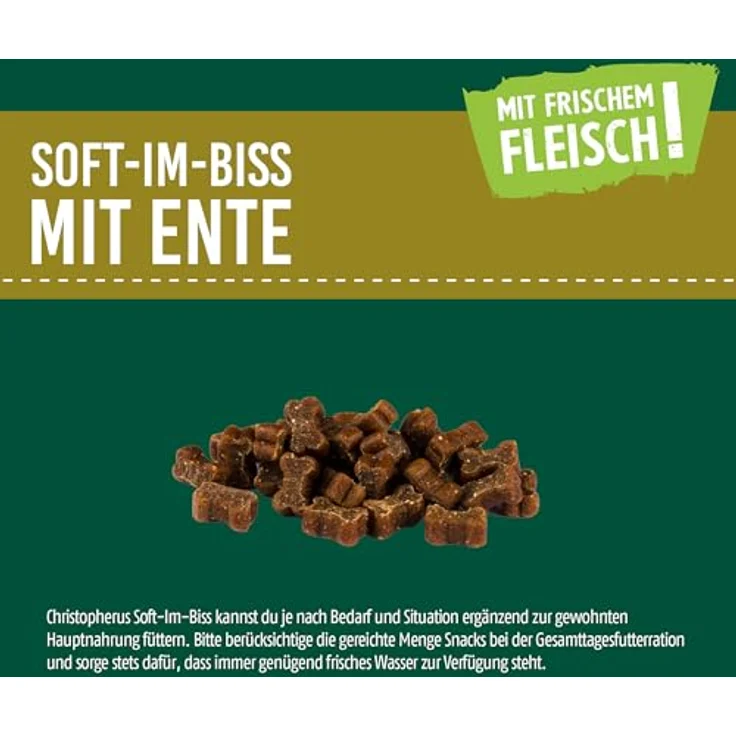 Christopherus Soft-Im-Biss mit Ente, getreidefreies Hunde-Trockenfutter ohne Zuckerzusatz, 1er Pack (1 x 0,125 kg) – Bild 5