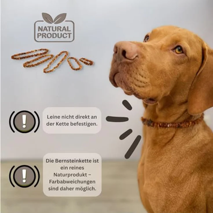 PetLove Bernsteinkette für Hunde & Katzen, verstellbar 20-25 cm, 100% baltischer Bernstein, handgemacht, natürlich – Bild 5