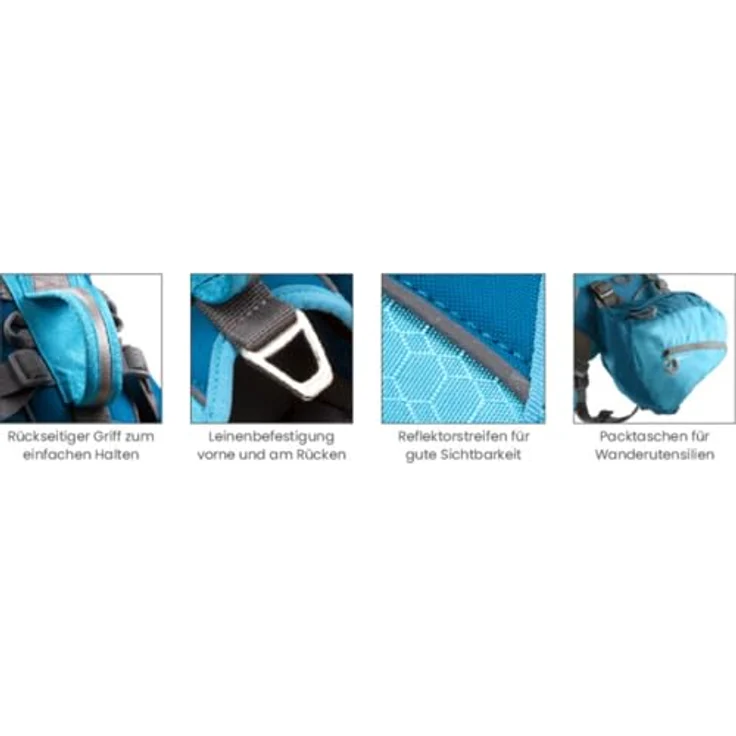 kurgo Hunde-Geschirr Hundetasche Baxter Backpack blau, Leicht & Strapazierfähig mit 3,75 l Fassungsvermögen – Bild 5