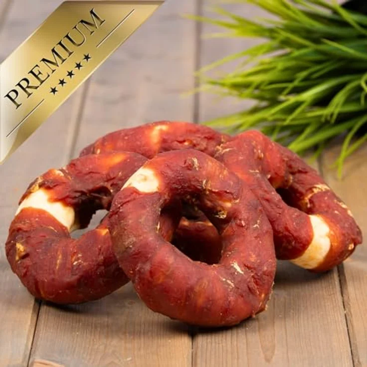 Lyra Pet Kauringe mit Entenbruststreifen, 1 kg hochwertige Kausnacks für Hunde – Bild 3