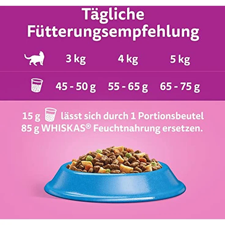 Whiskas Adult 1+ Trockenfutter Thunfisch, 7kg - Katzentrockenfutter für gesunde Harnwege, ohne künstliche Zusatzstoffe – Bild 4