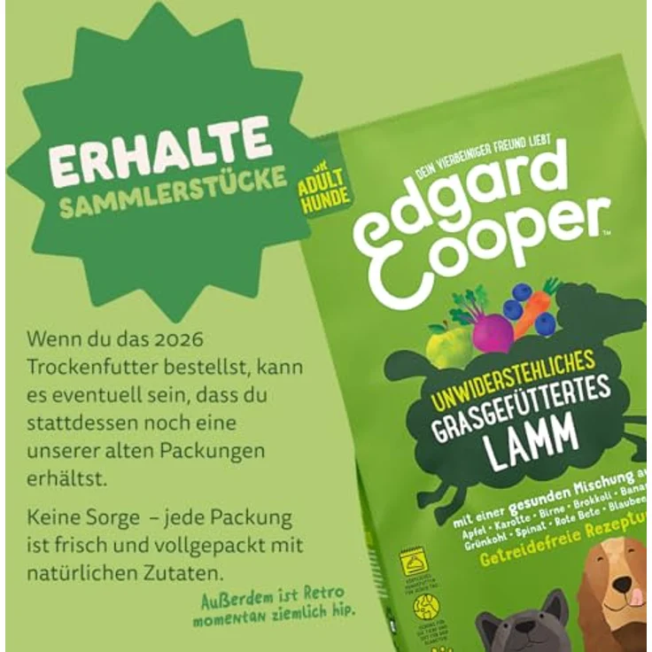 Edgard & Cooper Adult Frisches Weidelamm, getreidefreies Hunde-Trockenfutter, 7 kg – Bild 8