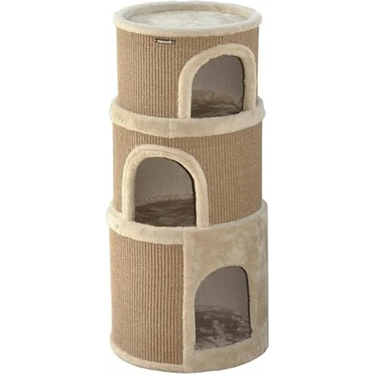 nanook Kratzbaum Kratztonne Spieltonne Luna braun, 89 x 38 cm mit Langflor-Plüsch, stabil und kratzfest, mit Plüsch Liegefläche - Preisvergleich – Bild 2