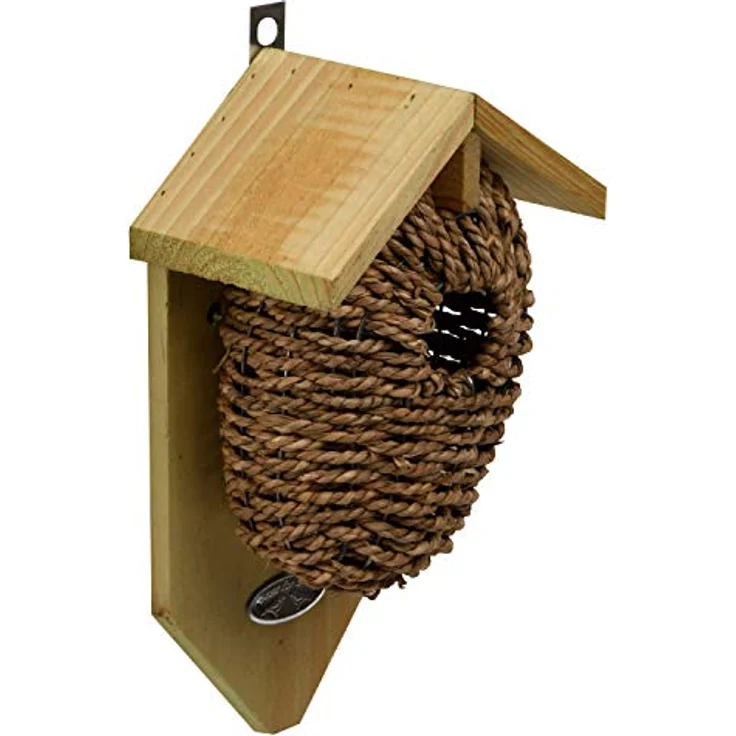Esschert Design Nistkasten, Vogelhaus mit Höhle aus Seegrass, ca. 15 cm x 10 cm x 26 cm – Bild 7