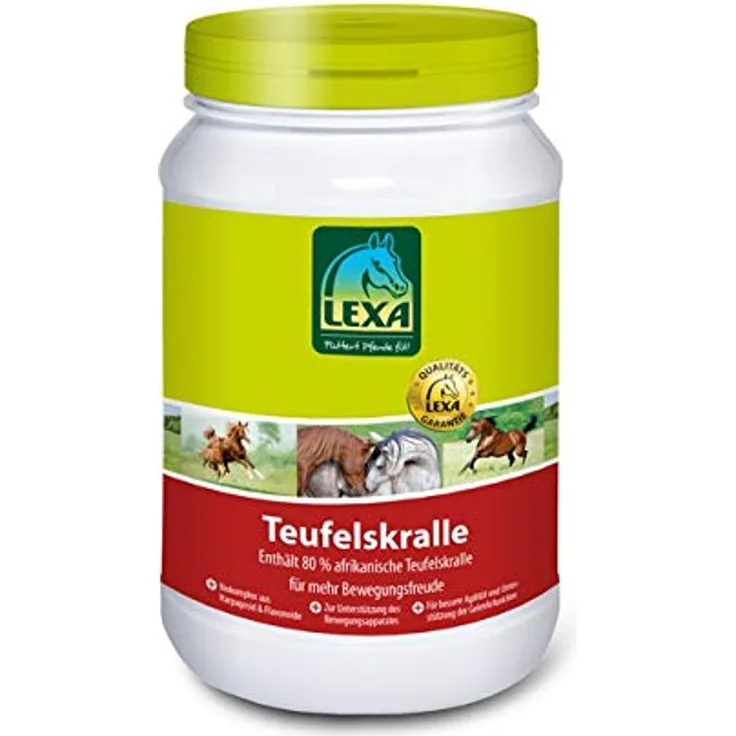 LEXA Teufelskralle, 1 kg Dose für Pferde, hochwertiges Futterergänzungsprodukt