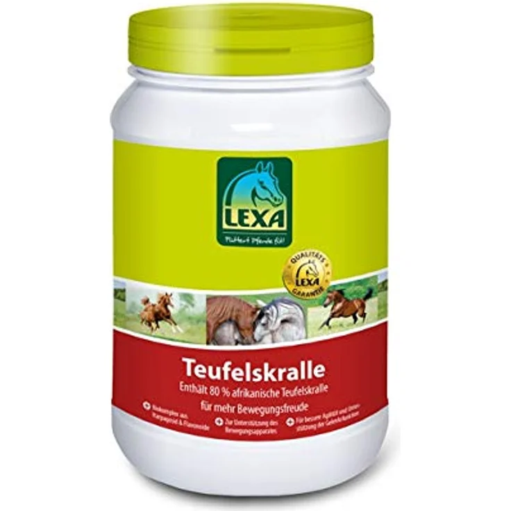 LEXA Teufelskralle, 1 kg Dose für Pferde, hochwertiges Futterergänzungsprodukt