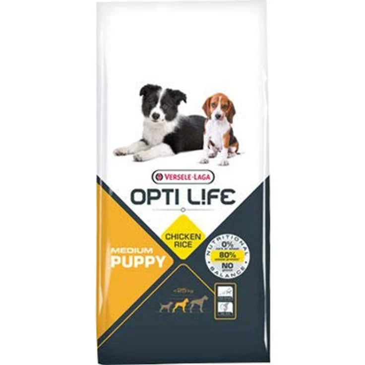 VERSELE-LAGA Opti Life Puppy Medium Trockenfutter für Welpen, hypoallergen, mit Huhn und Reis, 12,5 kg – Bild 4
