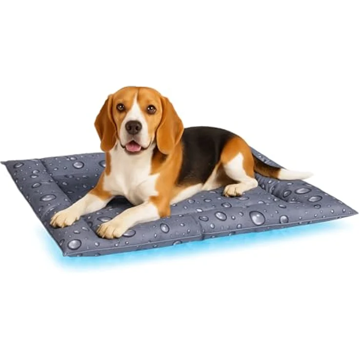 Flamingo Kühlmatte Hund und Katze, wasserfest faltbar mit Gel-Füllung, 76x66x6cm (M) für zusätzliche Erfrischung, ideal für Zuhause und Reisen – Bild 1
