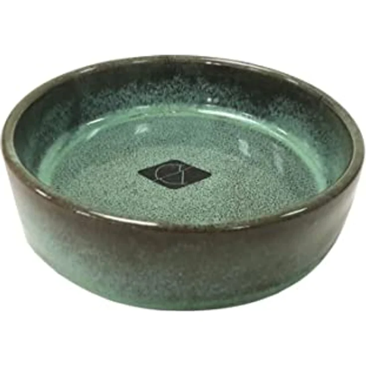 EULIQUID D&D Home Jasper Sand grün, Keramik-Futternapf 13,5 x 13,5 x 4,5 cm, glasierte Oberfläche, rutschfest, spülmaschinenfest, für Nass- und Trockenfutter, hygienisch und strapazierfähig – Bild 2