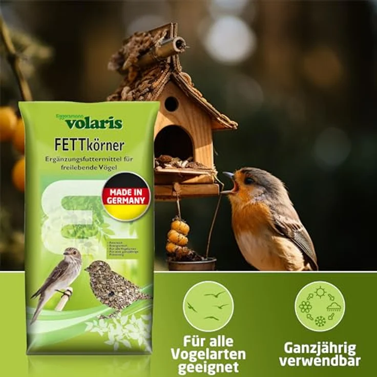 Eggersmann volaris Vogelfutter Wildvögel ganzjährig 25 kg, fettreiches Streufutter für alle Vogelarten, Nährstoffreich und einfach zu verfüttern – Bild 2