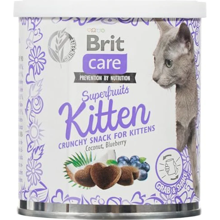 Brit Care Snack Superfruits Kätzchen, Hühner- und Kokosnuss-Snack mit Heidelbeeren, 100 g – Bild 1