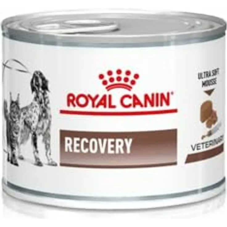 Royal Canin Veterinary Recovery Ultra Soft Mousse, 12 x 195 g, Diät-Alleinfuttermittel für Hunde und Katzen mit hohem Proteingehalt