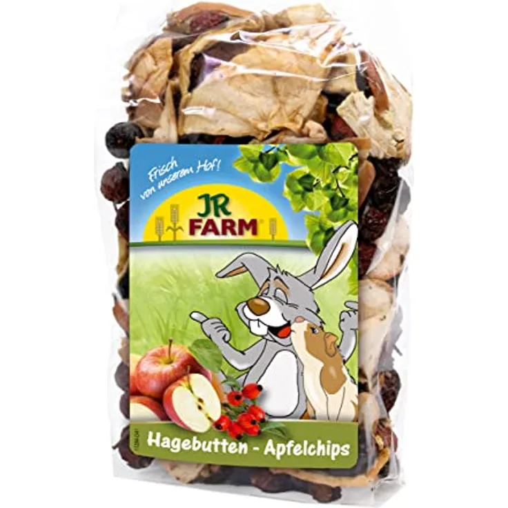 JR FARM Hagebutten-Apfelchips 125 g, fruchtige Mischung aus sonnengereiften Äpfeln und Hagebutten, ballaststoffreich und vitamin C-haltig, gentechnikfrei