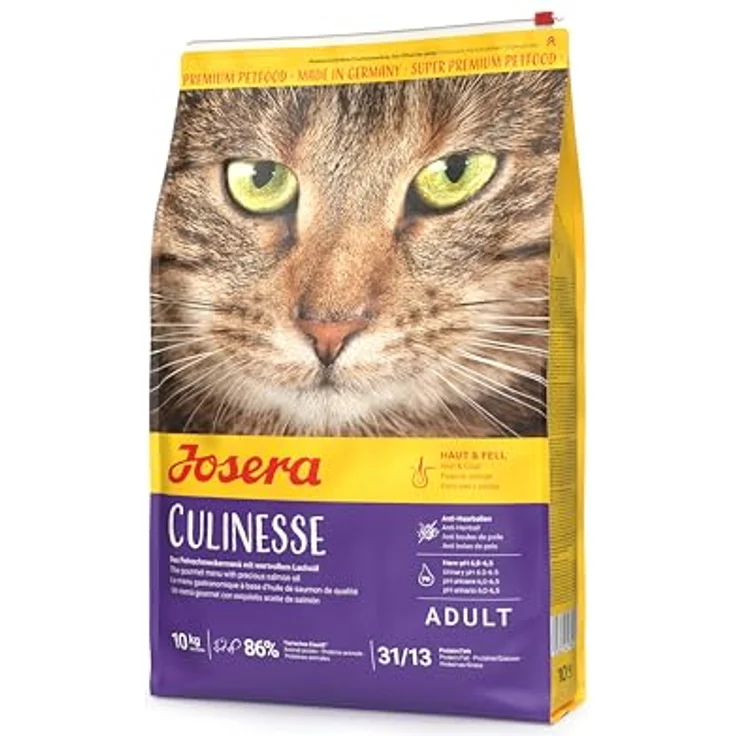 Josera Culinesse Adult, Premium Trockenfutter für wählerische Katzen, 10 kg, Lachs & Geflügel, weizenfrei, gut verträglich – Bild 1