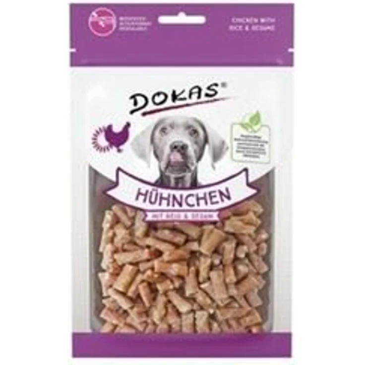 Dokas Hühnchen mit Reis und Sesam, Hundesnack für aktive Hunde, 70g – Bild 2