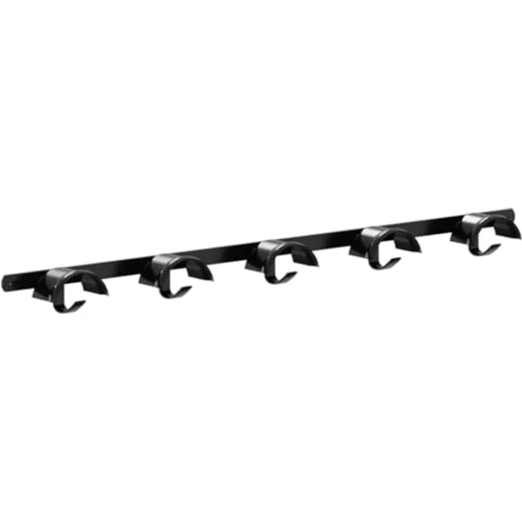 vidaXL Trensenhalter für 5 Trensen mit 5 Haken, stabiler Eisen Aufhänger in Schwarz für Ordnung im Stall