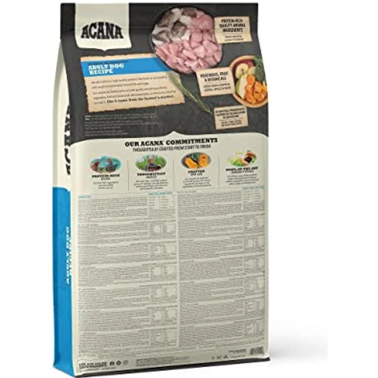 Acana Heritage Adult Dog, 17 KG Trockenfutter für ausgewachsene Hunde mit hochwertigem Fleischanteil – Bild 2