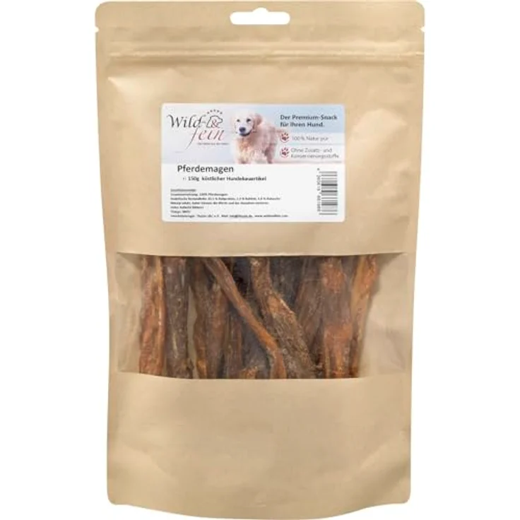 Wild & Fein Pferdemagen, hypoallergener Hundesnack, 150 g, ohne Zusatz- und Konservierungsstoffe – Bild 1