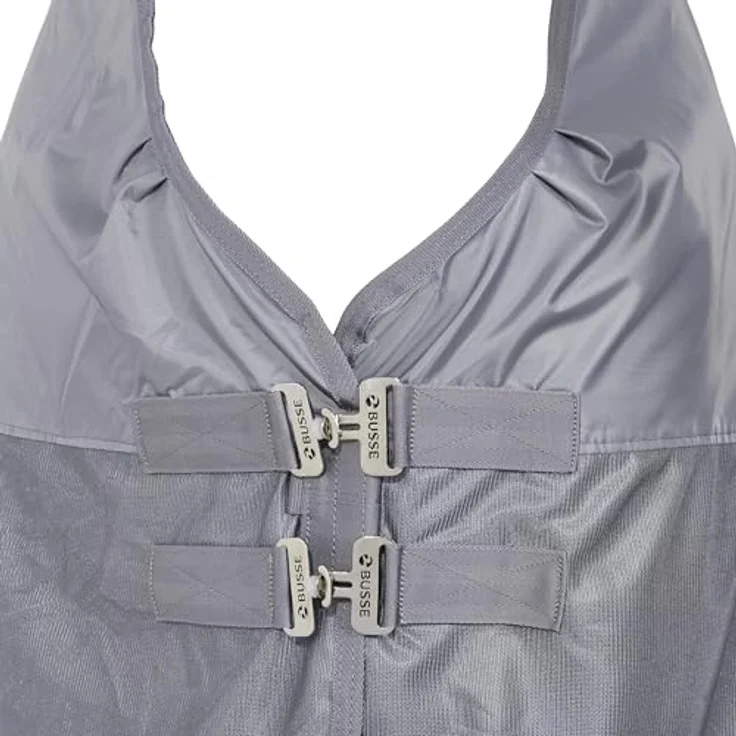 Busse Outdoordecke RAINFLY, atmungsaktive Paddock-Regen- und Fliegendecke aus 420 Denier Polyester, wasserdicht, mit T-Verschluss und Schweifabdeckung, silberfarben – Bild 2