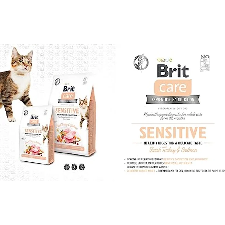 Brit Care Katzen-Trockenfutter Healthy Digestion & Delicate Taste für empfindliche Katzen, 7 kg – Bild 2