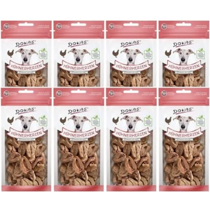 Dokas Hühnerherzen, gefriergetrocknet, 100% Geschmack und Nährstoffe, 22g Snack für Hunde – Bild 2