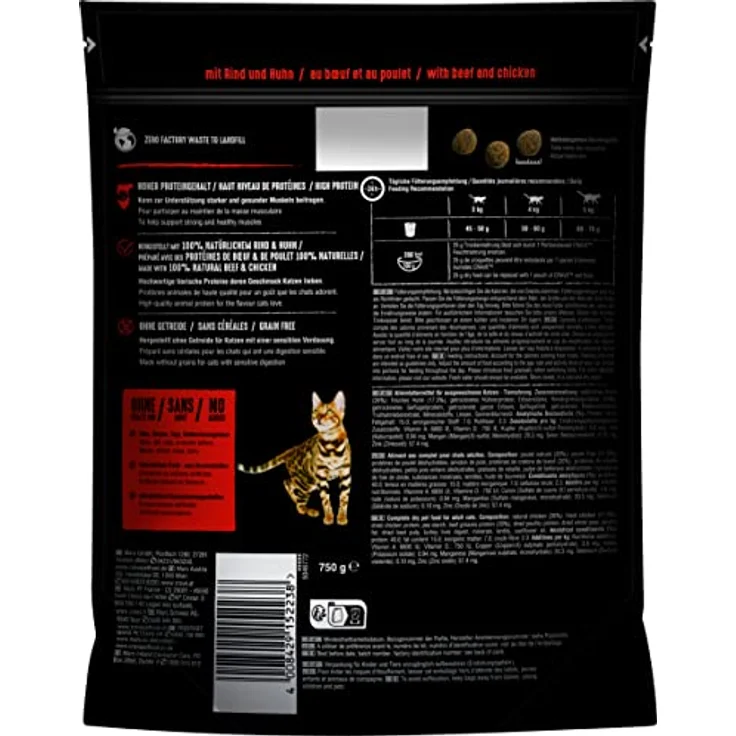 CRAVE Alleinfuttermittel für ausgewachsene Katzen, Trockenfutter mit hohem tierischen Proteinanteil, Braun, 750 g (6er Pack) – Bild 3