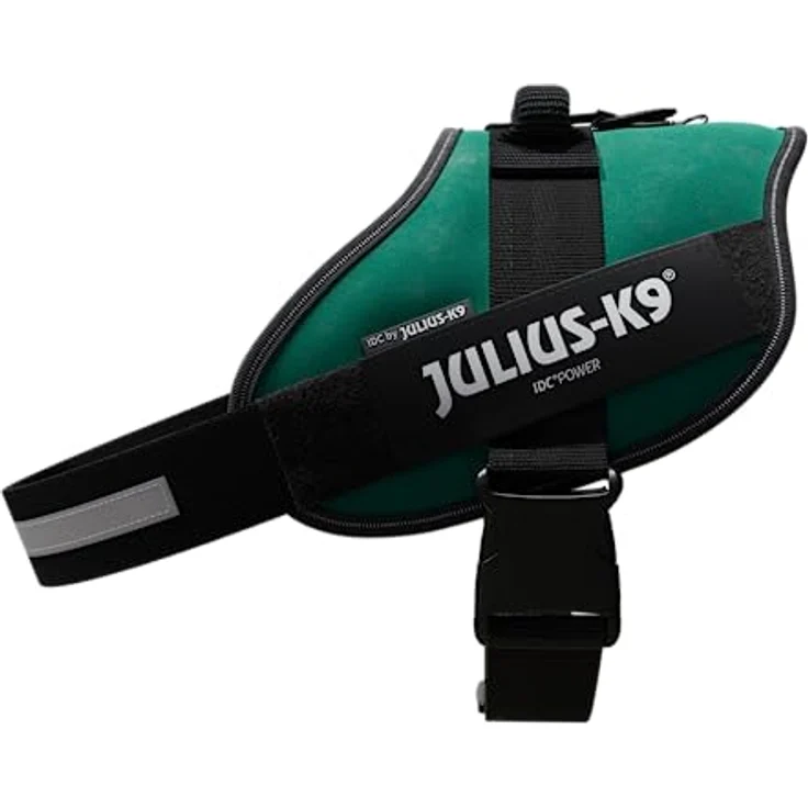 JULIUS K-9 IDC Powergeschirr, Größe 2XL/3 für Brustumfang 82-115 cm, Dunkelgrün mit austauschbaren Klettaufschriften und reflektierenden Elementen – Bild 3