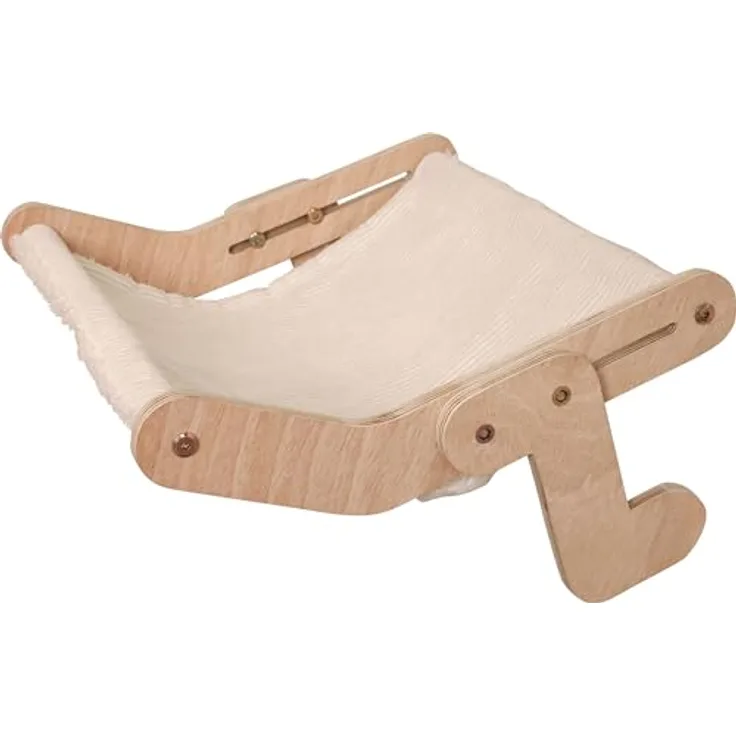 Kerbl Pet Hängematte Nap, Katzenbett mit wendbarer Liegefläche, weiß, Holz, 49,5x43cm, abnehmbarer Bezug, maschinenwaschbar bei 30°C