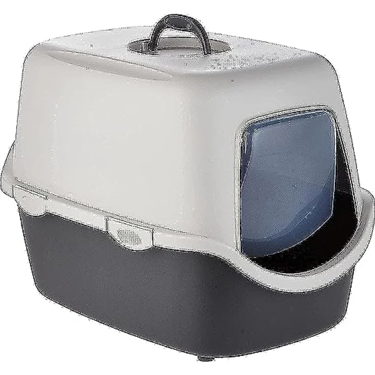 TRIXIE Katzentoilette Vico dunkelgrau/hellgrau, mit Haube und Easy Click-Verschluss – Bild 1