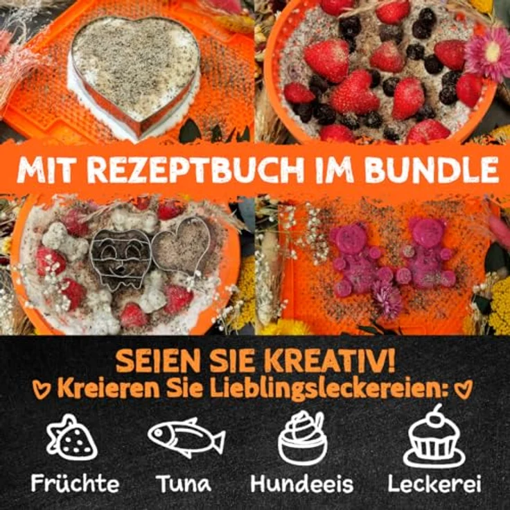 QCHEFS Zahnputzflocken Leckmatte UFO, Hund Zahnpflege Futternapf aus lebensmittelechtem Gummi, spülmaschinenfest und robust – Bild 5