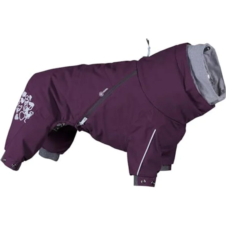 Hurtta Extreme Overall Hundeoverall, reflektierendes Folienfutter und verstellbare Passform, Eggplant (Liila), Größe 30S – Bild 1