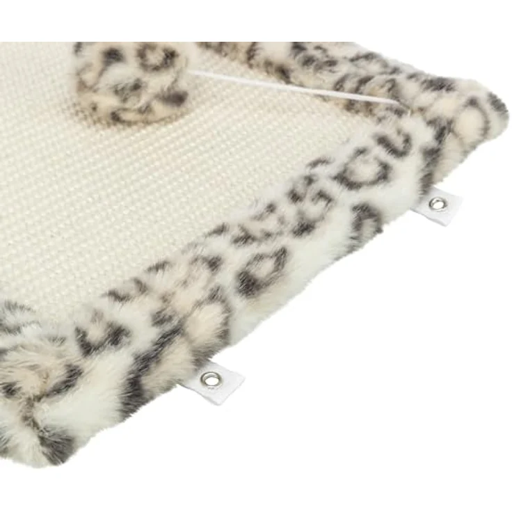 Trixie Kratzmatte Leo, Sisal 55 × 35 cm, Kratzspielzeug mit Plüschball zum Aufhängen oder Hinlegen – Bild 3