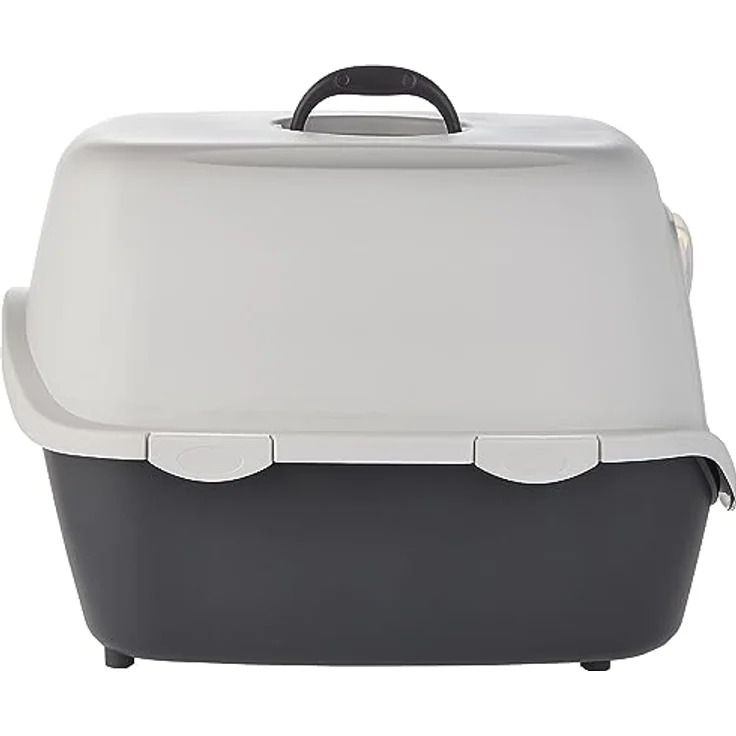 TRIXIE Katzentoilette Vico dunkelgrau/hellgrau, mit Haube und Easy Click-Verschluss – Bild 4